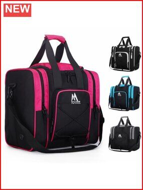 Bowling Ball Tote Bag Single Ball Padded Holder Fits Shoes Up to Mens Size 14